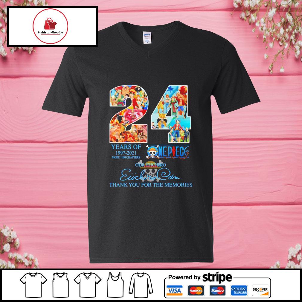 24 Years Of 1997 01 More 1000 Chapters One Piece Thank You For The Memories Signature Shirt Hoodie Sweater Long Sleeve And Tank Top