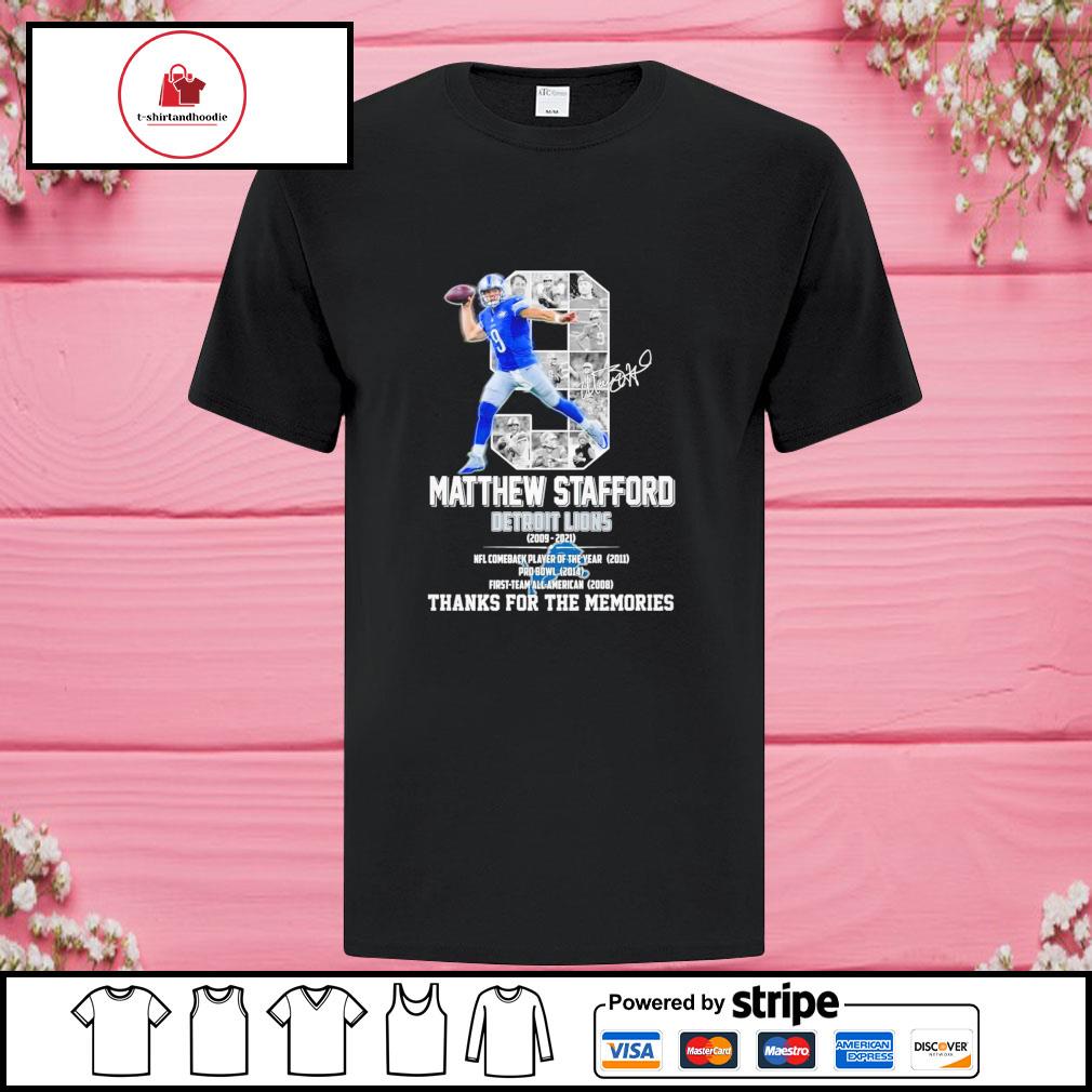 Matthew Stafford Thank For The Memories Shirt - High-Quality