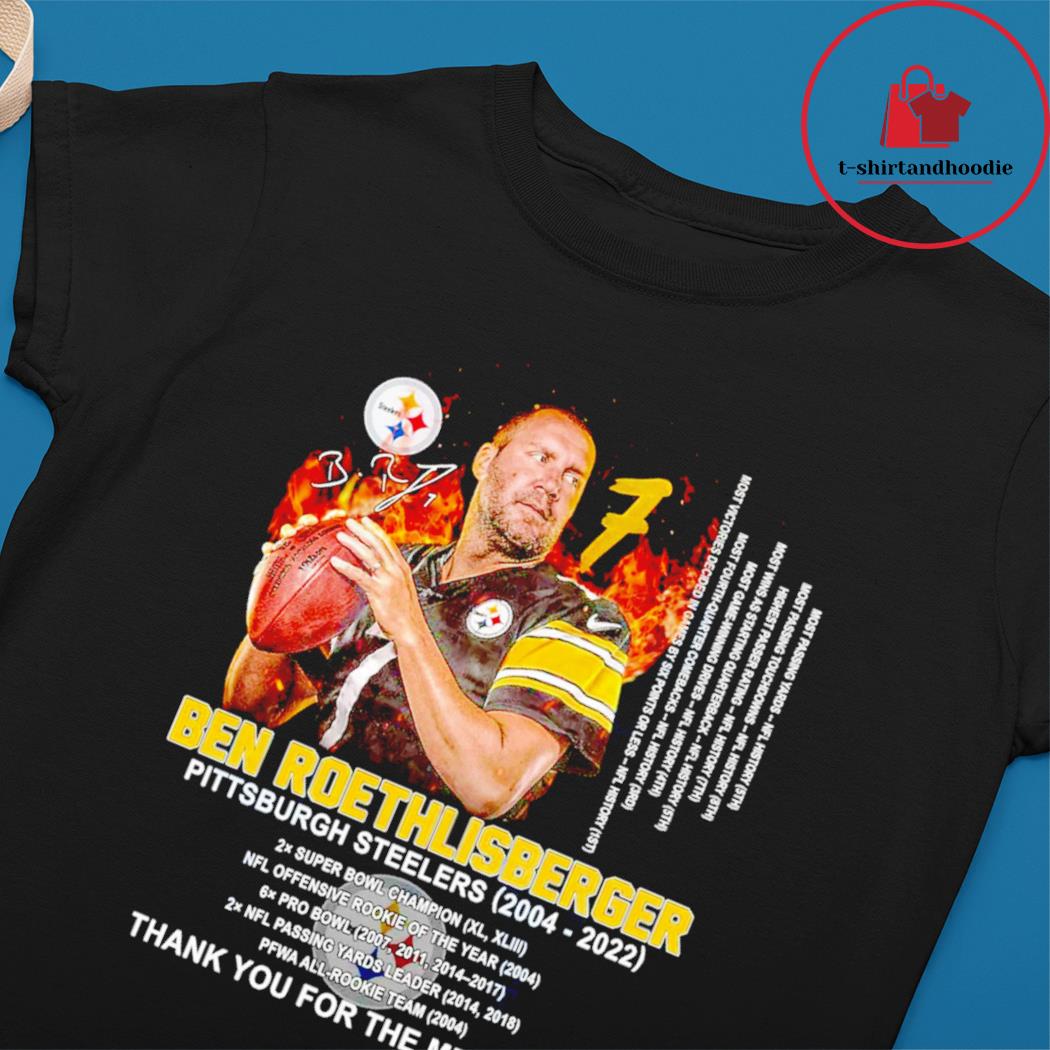 Ben roethlisberger Pittsburgh steelers 2004 2021 thank you for the memories  shirt, hoodie, sweater, long sleeve and tank top