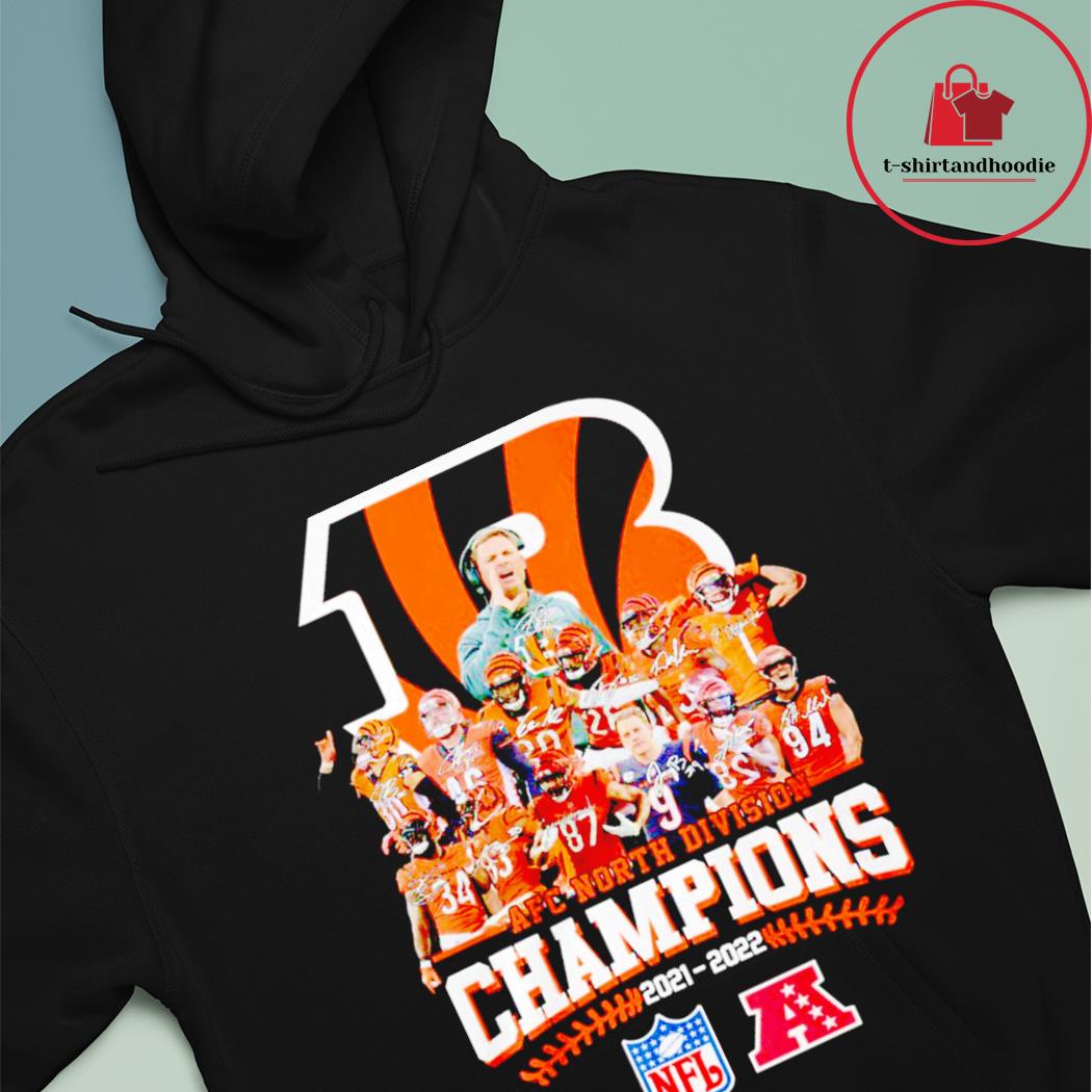 Cincinnati Bengals 2021 2022 AFC North Division Champions signatures  T-shirt, hoodie, sweater, long sleeve and tank top