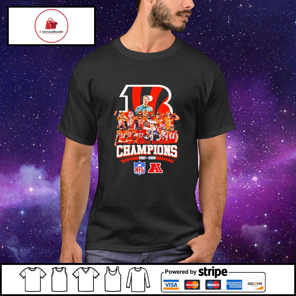 Cincinnati Bengals 2022 Afc North Division Champions 2021-2022 signatures  shirt, hoodie, sweater, long sleeve and tank top