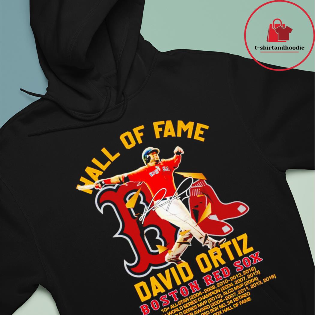 Hall of Fame David Ortiz Boston Red Sox signature T-shirt