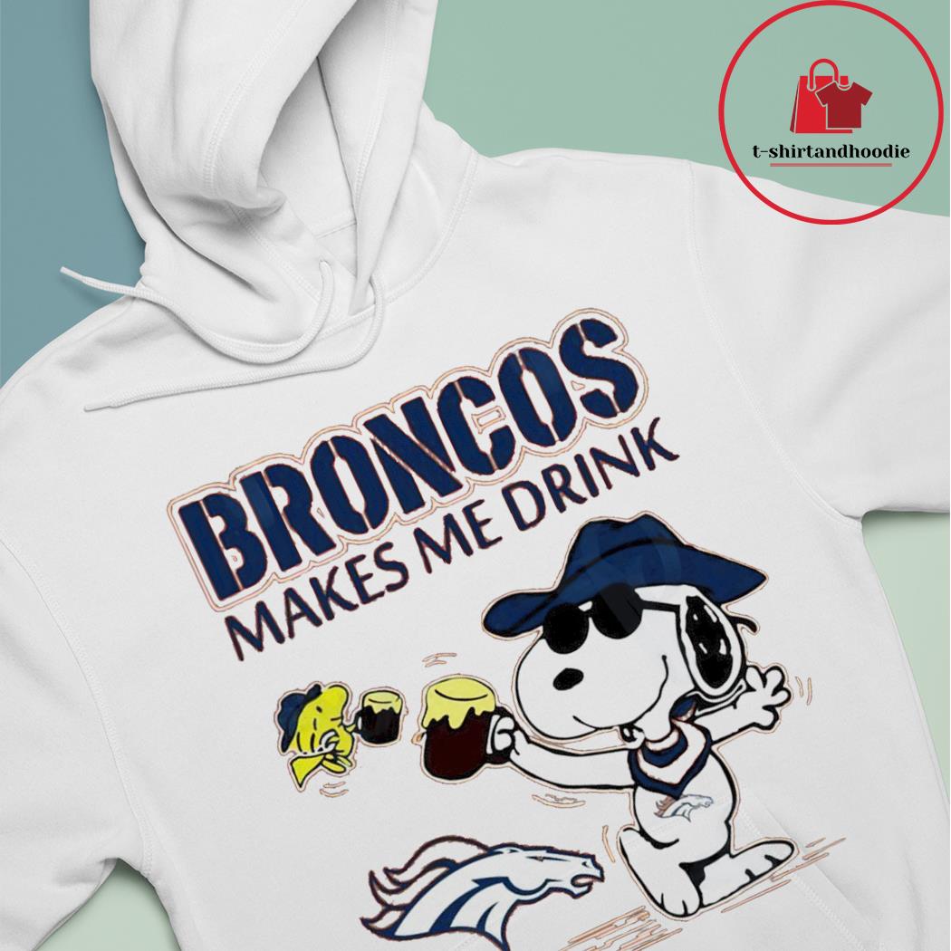 Denver Broncos Snoopy make me drink cartoon T-shirt, hoodie, sweater, long  sleeve and tank top