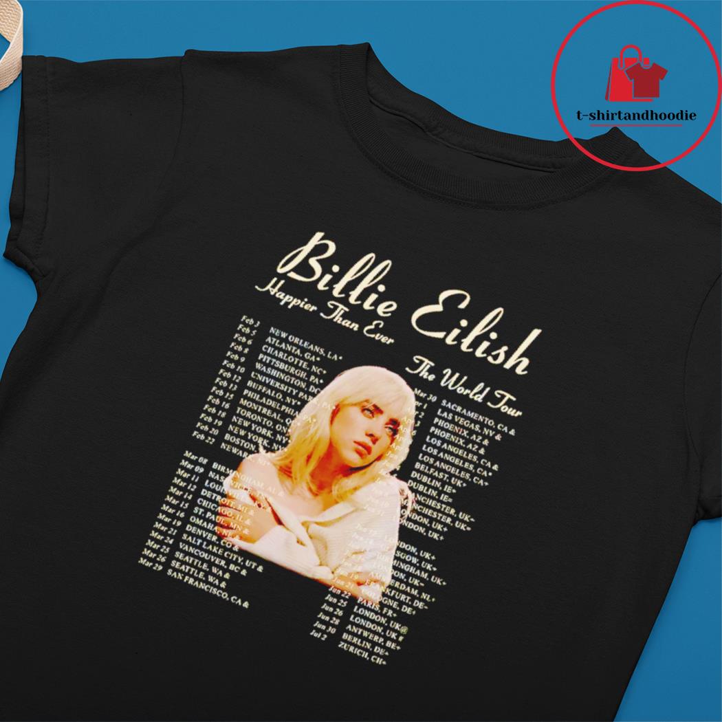 Billie Eilish Womens T-Shirt Extra Small Black Happier Than Ever Graphic  F3b