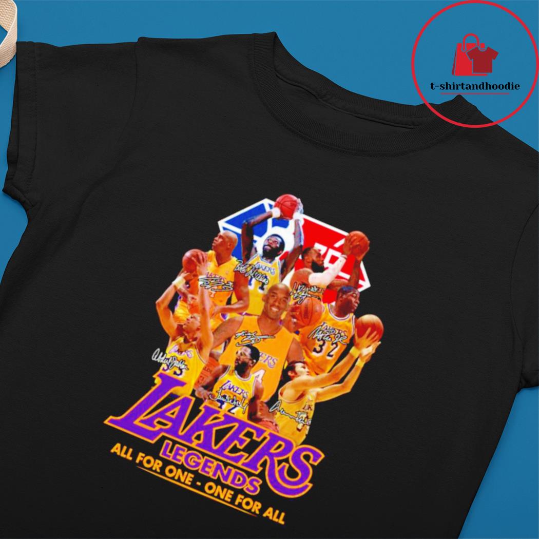 Los Angeles Lakers Legends Players All For One Signatures Shirt