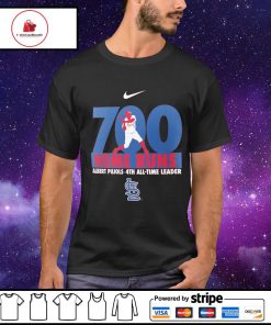 Albert Pujols 4th all-time leader St. Louis Cardinals Nike 700th home run shirt