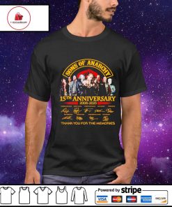 Sons of anarchy 15th anniversary 2008-2023 thank you for the memories signatures shirt