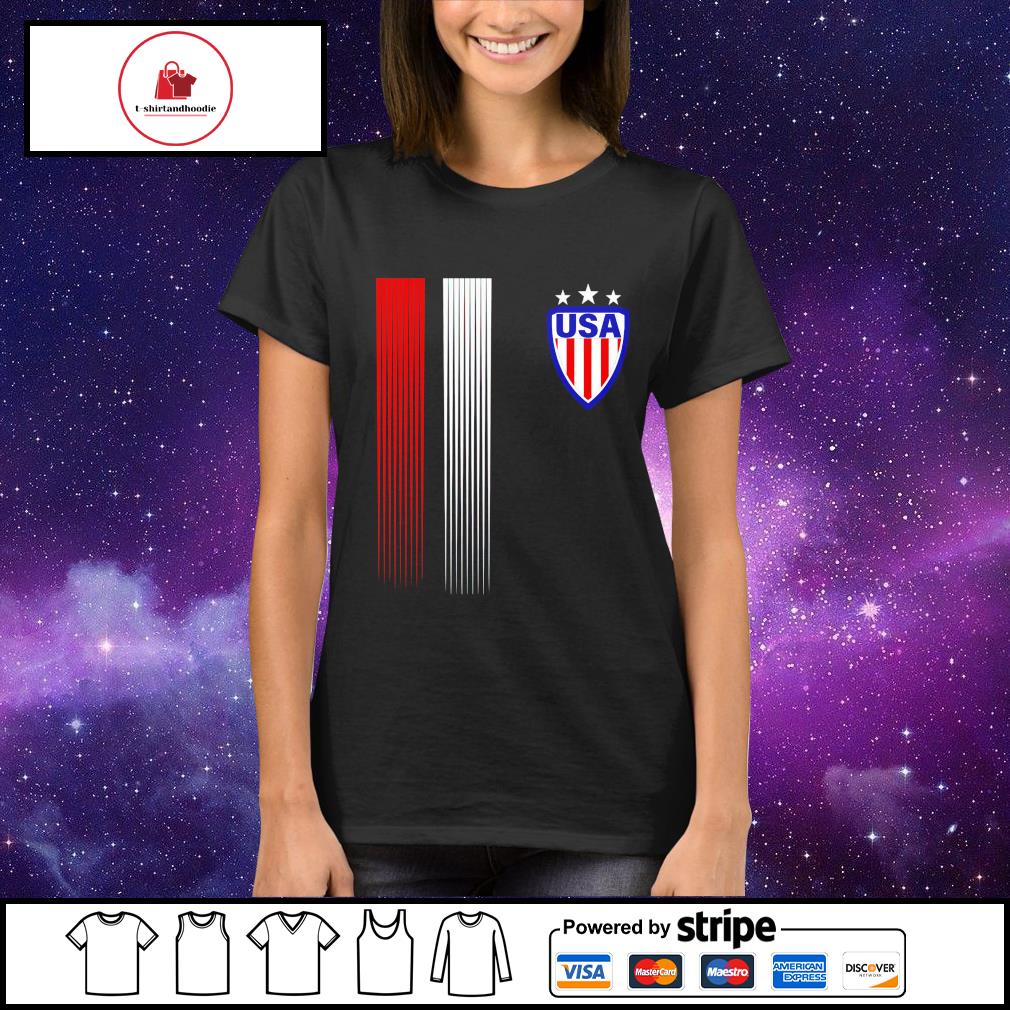 Cool USA Soccer Jersey Stripes T-Shirt