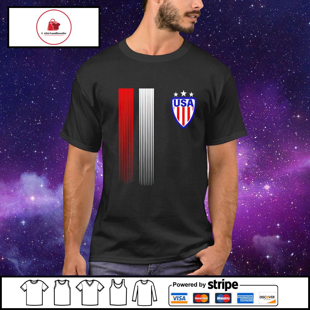 Cool USA Soccer Jersey Stripes T-Shirt