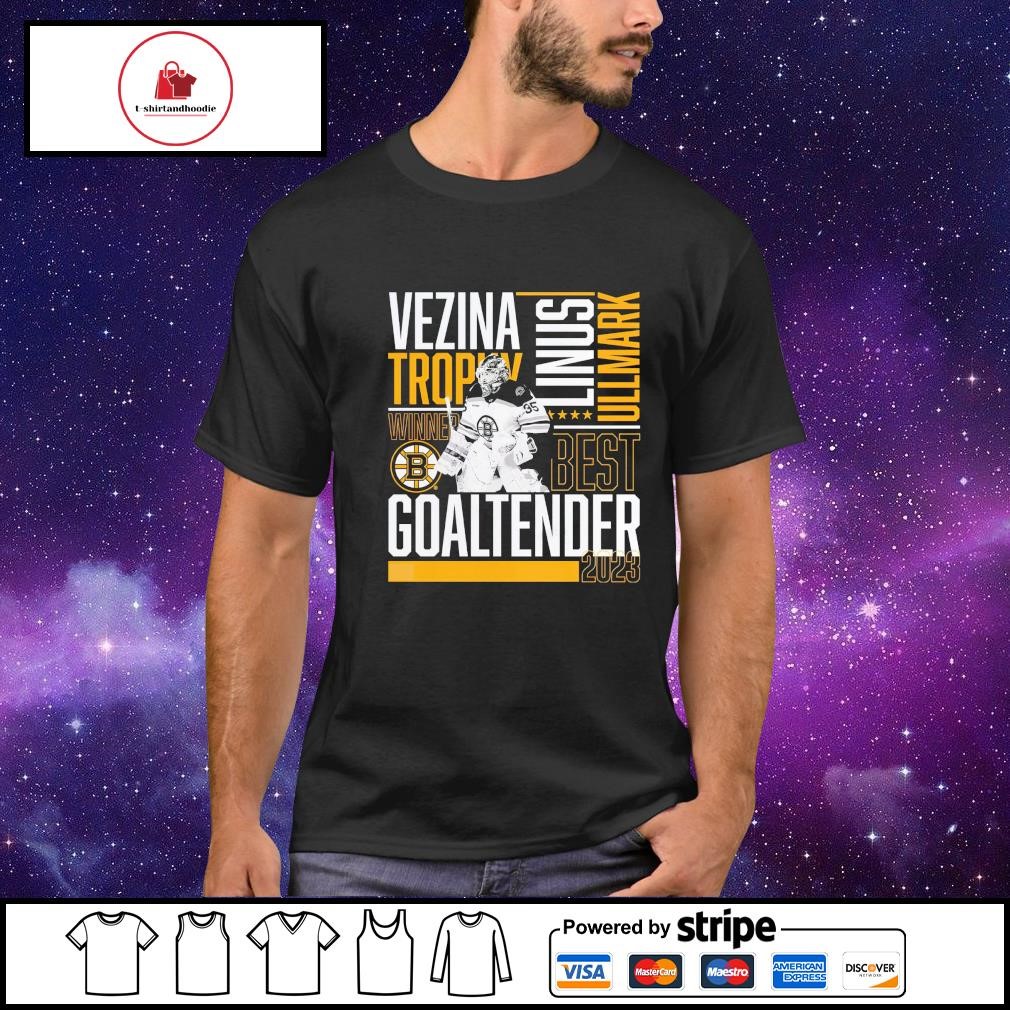 Linus Ullmark Boston Bruins Vezina trophy winner best goaltender 2023  T-shirt, hoodie, sweater, long sleeve and tank top