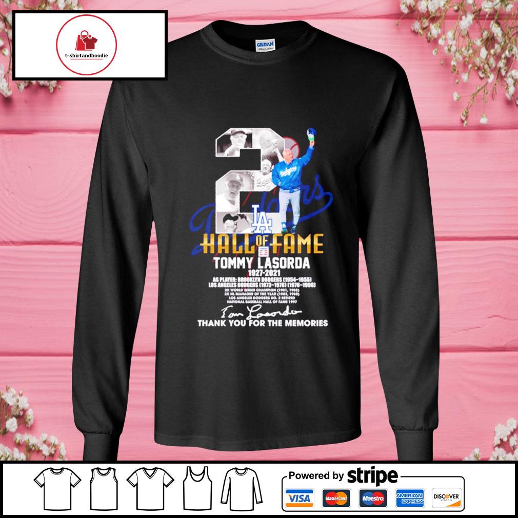 Los Angeles Dodgers Tommy Lasorda 1927-2021 Thank You For The Memories  Signature Shirt